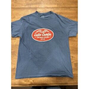 Luke Combs Wings World Tour 2023 Blue T-Shirt Unisex/Men’s Size Large Band Tee